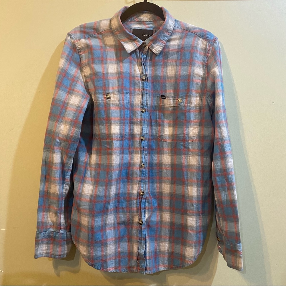 Hurley Size Medium Plaid Women’s Flannel Shirt